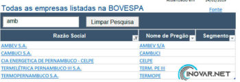 Nova Planilha gratuita com todas as empresas listadas na Bolsa de Valores
